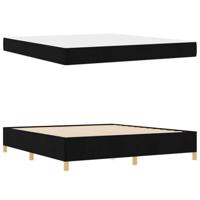 Boxspring bed Anders Zwart en Wit en Zwart 180 x 200 cm Stof - thumbnail