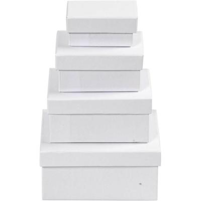 Creativ Company Https://www.cchobby.nl/rechthoekige-dozen-afm-7-5x5x3-5-9-5x7x4-5-11-5x8-5x5-5-14x11x6-5-cm-wit-4-stuk-1-set
