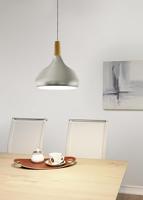 Eglo Moderne hanglampSabinar 28cm RVS met houtbruin - 901181 - thumbnail