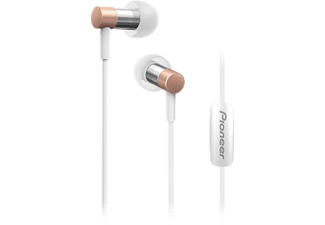 Pioneer SE-CH3T(P) Hi-Res Audio In-Ear hoofdtelefoon (aluminium behuizing, bedieningselement, microfoon, licht compact-comfortabel, voor iPhone, Android smartphones, minimalistisch design), roze