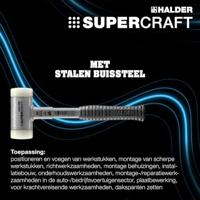 Halder Kunststofhamer | lengte 300 mm hoofd-d. 40 mm | stalen buis terugslagvrij | hard nylon wit | 1 stuk - 3377.040 - 3377.040 - thumbnail