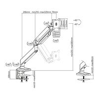 ROLINE LCD arm, tafelmontage, gasveer, 5 draaipunten, max. 18 kg - thumbnail