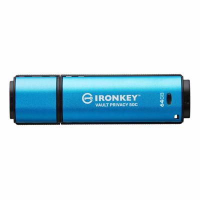 Kingston IronKey Vault Privacy 50 Series USB-stick 64 GB Blauw IKVP50C/64GB USB-C Kingston IronKey Vault Privacy 50 Series USB-stick 64 GB Blauw IKVP50C/64GB USB-C