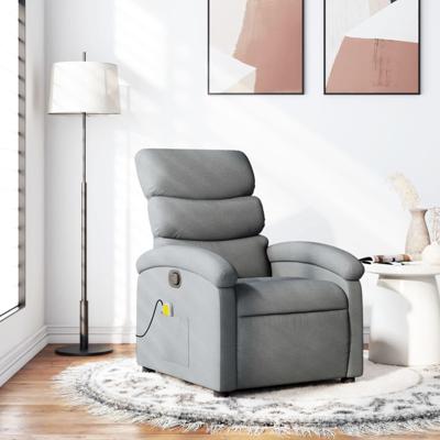 Massagestoel met lichtgrijze stof