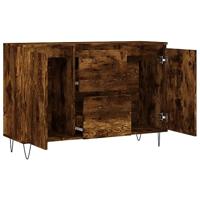 Dressoir 104x35x70 cm bewerkt hout gerookt eikenkleurig - thumbnail