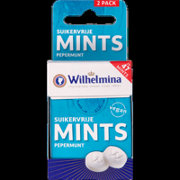 Wilhelmina Mints Pepermunt Suikervrij 2x30g bij Jumbo - thumbnail