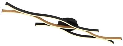 Globo PlafondlampGeronimo zwart met hout - 67206DW