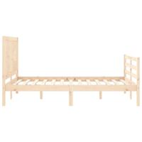 Bedframe met hoofdbord massief hout - thumbnail