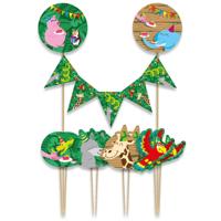 Cake decoratie Jungle 9 stuks - thumbnail