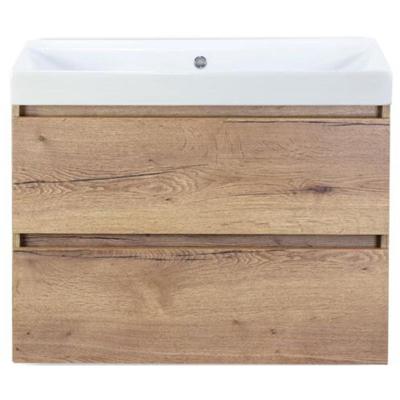 Maxx XL Badmeubelset 80 cm - Natuur Eiken - Wastafel Just Zonder Kraangat