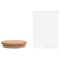 Opbergpotten met bamboe deksels 4 st 800 ml glas - thumbnail