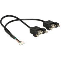 DeLOCK 84839 0.25m 2 x USB A Zwart USB-kabel - thumbnail