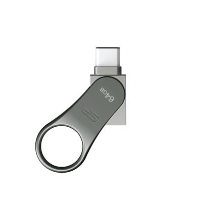 Silicon Power C80 Dual USB Pendrive Mobile 64GB USB-C Grey