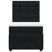 Boxspring met matras fluweel zwart 90x190 cm - thumbnail