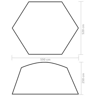 VidaXL Zwembadtent 590x520x250 cm stof groen - thumbnail
