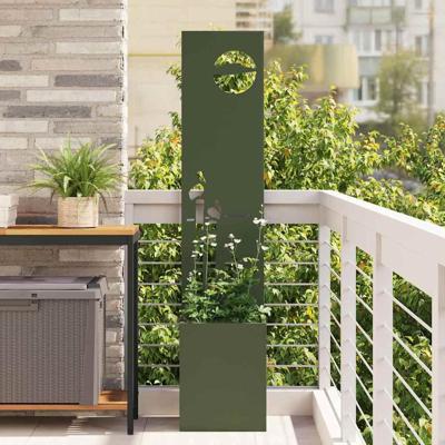 VidaXL Tuin privacy screen olijfgroen 32 x 140 cm koudgewalst staal