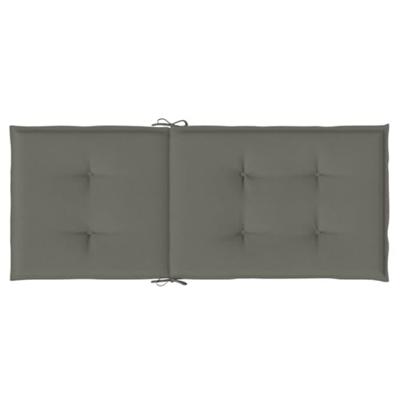 Stoelkussens 4 st hoge rug 120x50x4 cm stof donkergrijs