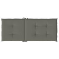 Stoelkussens 4 st hoge rug 120x50x4 cm stof donkergrijs - thumbnail