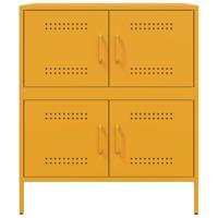Dressoir 68x39x79 cm staal mosterdgeel - thumbnail