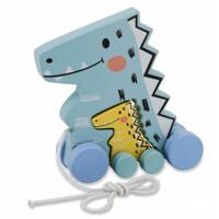 Jamara Trekfiguur Dino Junior 24 X 8,3 Cm Hout Lichtblauw 2-delig - thumbnail
