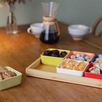 Remember Schalenset met Houten Dienblad Set van 7 Stuks - thumbnail