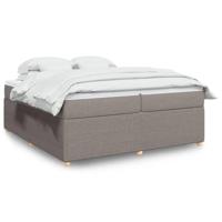 Boxspring met matras stof taupe 200x200 cm - thumbnail
