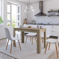 Eettafel 120x60x76 cm bewerkt hout sonoma eikenkleurig - thumbnail