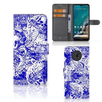 Telefoonhoesje met Naam Nokia G50 Angel Skull Blauw Telefoonhoesje met Naam Nokia G50 Angel Skull Blauw