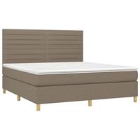 Boxspring met matras en LED stof taupe 180x200 cm - thumbnail