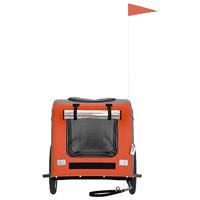 VidaXL Hondenfietstrailer oxfordstof en ijzer oranje en grijs - thumbnail