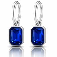 Cilla Jewels Oorringen Zilverkleurig Blauw Kristal - thumbnail