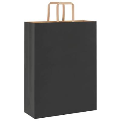 VidaXL Papieren zakken 250 st met hengsels 32x12x42 cm zwart