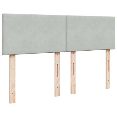 Boxspring met matras fluweel lichtgrijs 160x200 cm