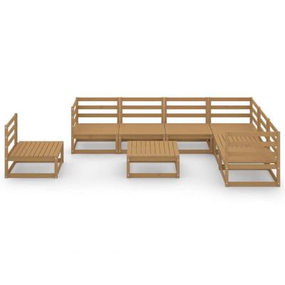 8-delige Loungeset massief grenenhout honingbruin - thumbnail
