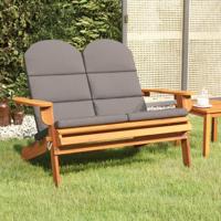 Tuinbank Adirondack met kussens 126 cm massief acaciahout - thumbnail