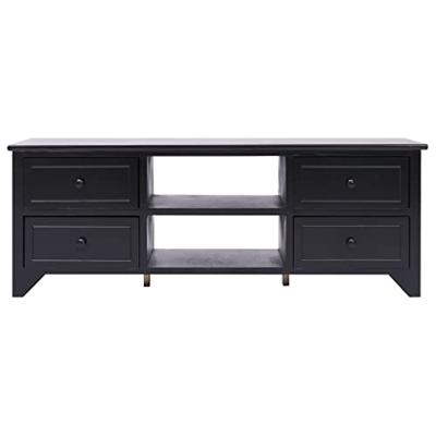 Tv-meubel 108x30x40 cm massief paulowniahout zwart