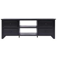 Tv-meubel 108x30x40 cm massief paulowniahout zwart - thumbnail