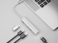 Equip 128958 USB-C AUF-USB 3.0-HUBS MET 4 poorten - thumbnail