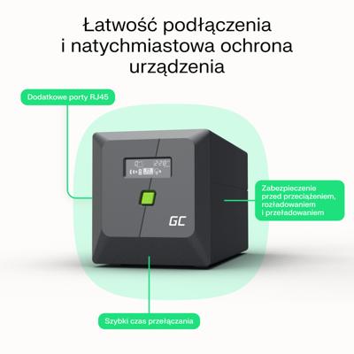 Green Cell UPS Line-interactive 6,5 kVA 360 W 2 AC-uitgang(en)