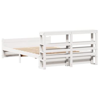 Bedframe met hoofdeinde zonder matras 140x190 cm wit