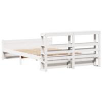 Bedframe met hoofdeinde zonder matras 160x200 cm wit - thumbnail