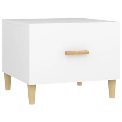 Salontafels 2 st 50x50x40 cm bewerkt hout wit