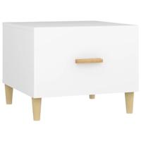 Salontafels 2 st 50x50x40 cm bewerkt hout wit - thumbnail