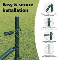 VidaXL Afrasteringspaal groen 10 x 0,4 m (50 mm mesh) staal en pvc - thumbnail