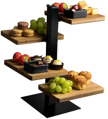 Gusta Serveertoren - Etagere - 4 bamboe planken Gusta Serveertoren - Etagere - 4 bamboe planken
