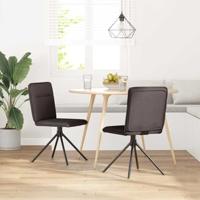 Eetkamerstoelen 2 st stof donkerbruin - thumbnail