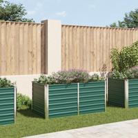 Plantenbak verhoogd 160x80x77 cm gegalvaniseerd staal groen - thumbnail