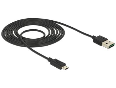 Delock 83850 Kabel EASY-USB 2.0 Type-A male > EASY-USB 2.0 Type Micro-B male 2 m zwart