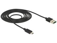 Delock 83850 Kabel EASY-USB 2.0 Type-A male > EASY-USB 2.0 Type Micro-B male 2 m zwart - thumbnail