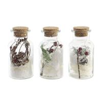 Verlichte decoratie DKD Home Decor Kerstmis Natuurlijk (6 x 6 x 14 cm) (3 Stuks) - thumbnail